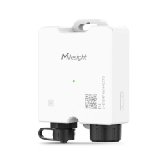 Milesight TS201 - Temperature Sensor with Probe – angled view with cable connectors