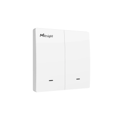 Milesight WS502 – Smart-Wandschalter (2-fach) – schräge Frontansicht