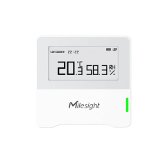 Milesight AM102 - Indoor Ambience Sensor (2 in 1) – front view, display showing readings Milesight AM102 - Indoor Ambience Sensor (2 in 1) – front view, display showing readings