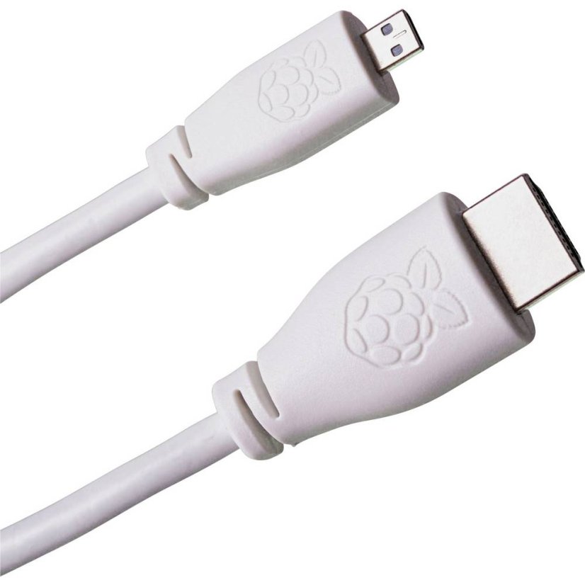 Raspberry Pi microHDMI 1m cable white