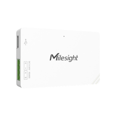 Milesight UC100 – Převodník Modbus na LoRaWAN – pohled zešikma s USB a svorkovnicí