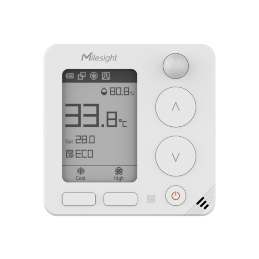 Milesight WT401 - Wireless Smart Thermostat – front view with lcd display