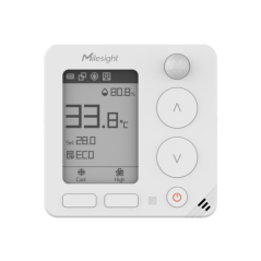 Milesight WT401 – Kabelloser Smart-Thermostat – Frontansicht mit LCD-Display
