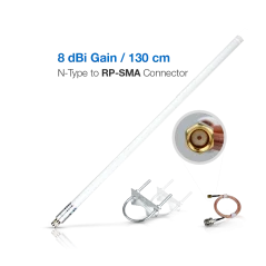 RAK Fiberglass Antenna 8dBi / 858-878 MHz – N-Type to MHF
