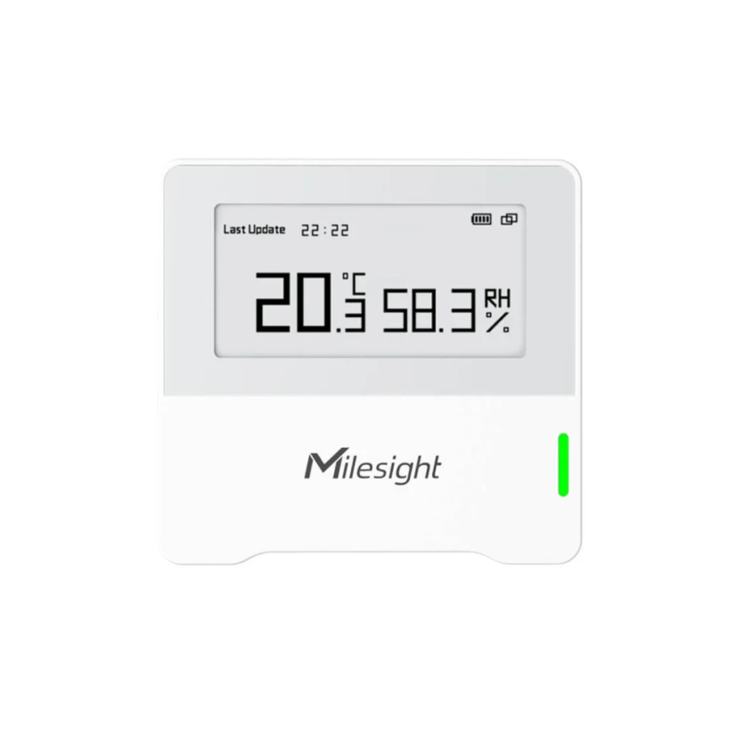 Milesight AM102 - Indoor Ambience Sensor (2 in 1) – front view, display showing readings