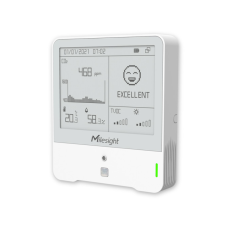 Milesight AM307 - Indoor Air Quality Sensor (7 in 1) – angled front view with display Milesight AM307 - Indoor Air Quality Sensor (7 in 1) – angled front view with display