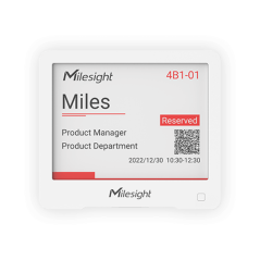 Milesight DS3604 – E-Ink displej LoRaWAN – čelní pohled s ukázkovým obsahem